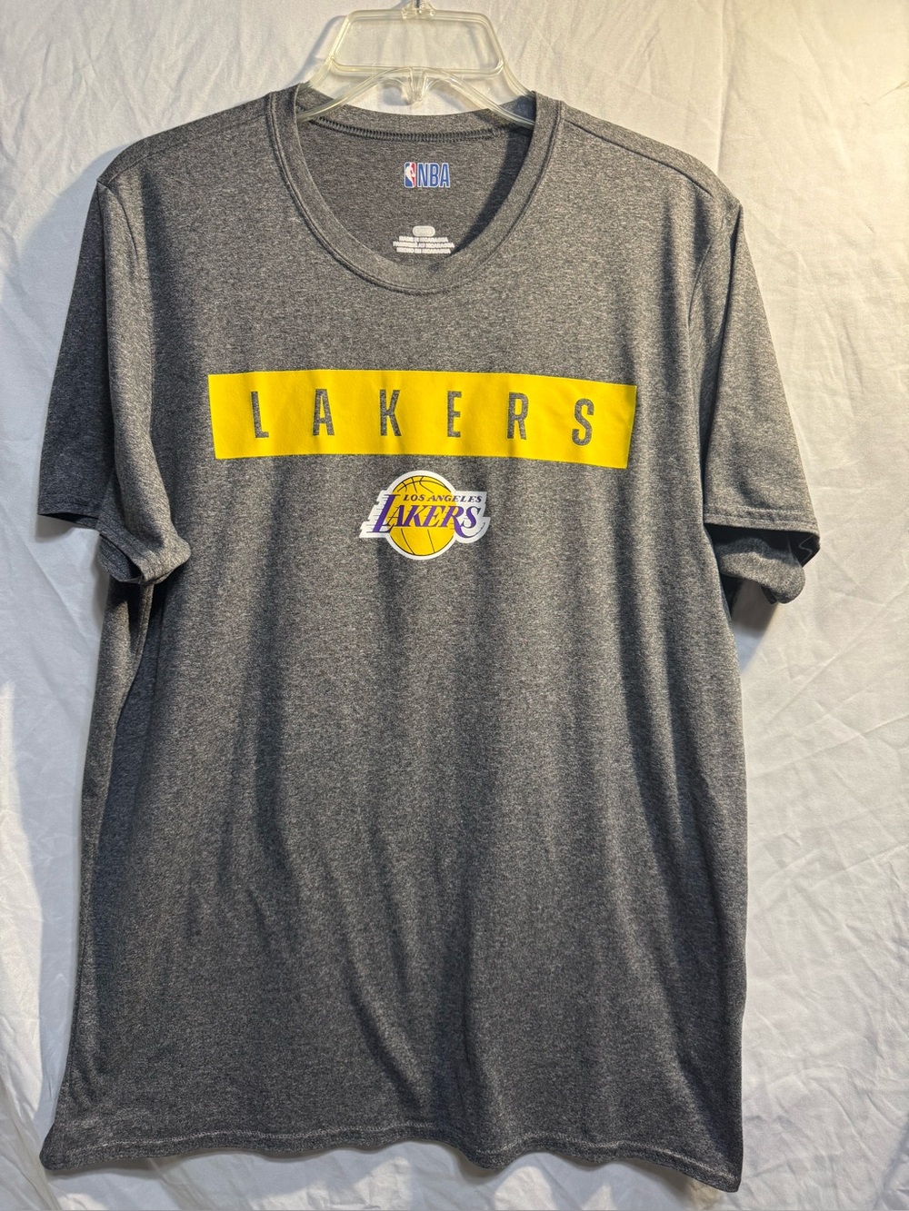 NBA Los Angeles Lakers Gray and Yellow Logo Tee